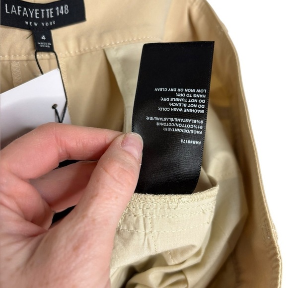 Lafayette 148 Business Casual Tan Stone Trouser Cropped Pants Size 4 - Picture 6 of 12